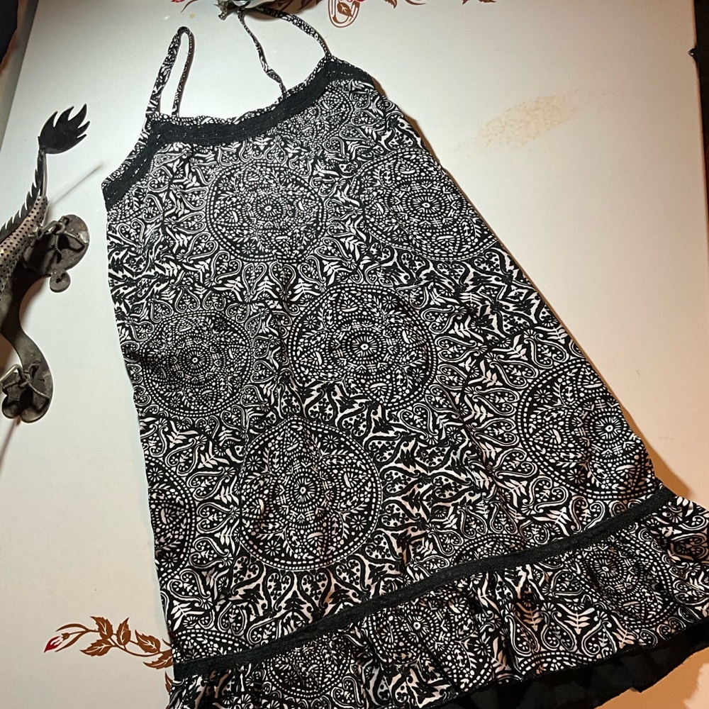 Black and White Patterned Dress